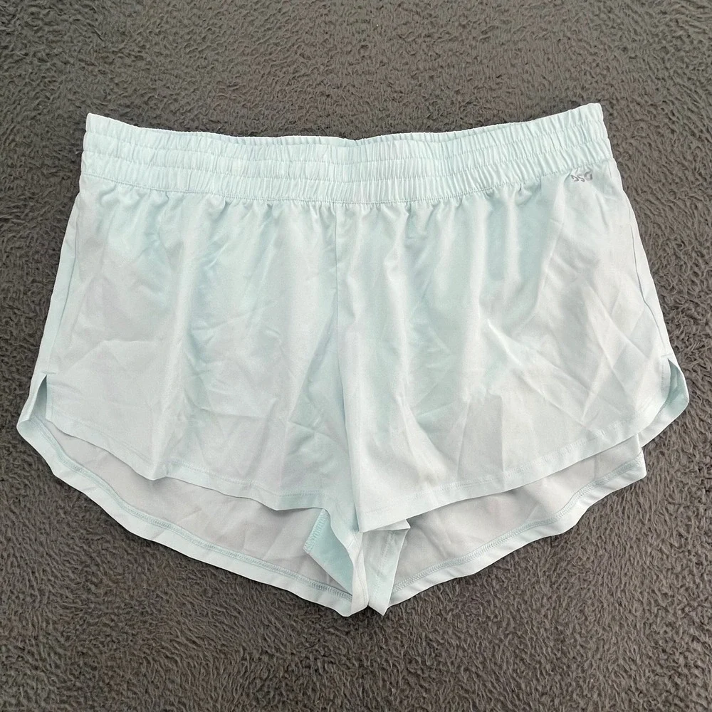 DSG Womens Stride Cyan Glass Mid‎ Rise Running Shorts Built In Brief XL